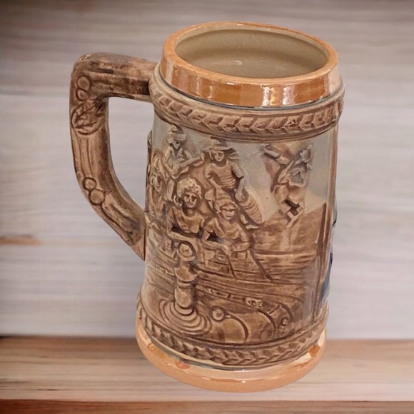 Vintage Freeport Bahamas Beer Mug Stein Pirates Scene - Picture 2 of 8